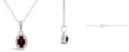 Macy's Gemstone and Diamond Accent Pendant Necklace in Sterling Silver